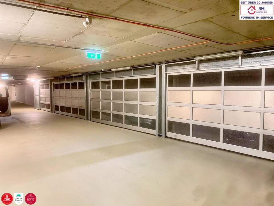 Abgeschlossene Doppel-Garagenbox mit Rolltor & Strom – 3. UG, nur Eigentümer, U1 Kagraner Platz