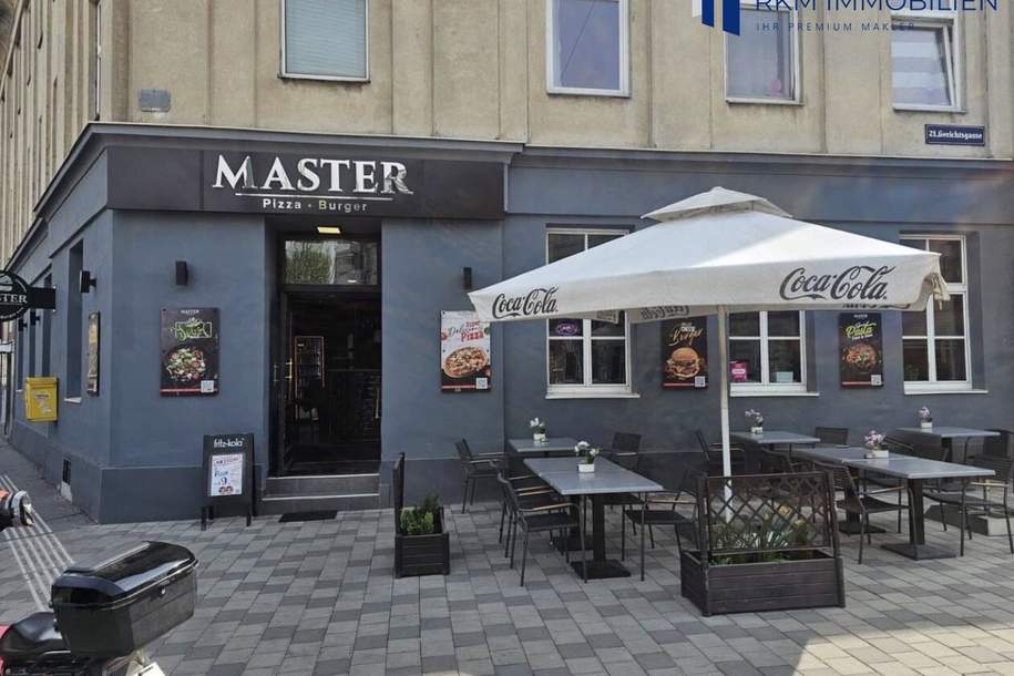 Voll ausgestattetes Restaurant mit 56 genehmigten Sitzplätzen, 32 m² Schanigarten und unbefristetem Mietvertrag in 1210 Wien, Gewerbeobjekt-miete, 3.154,39,€, 1210 Wien 22., Donaustadt