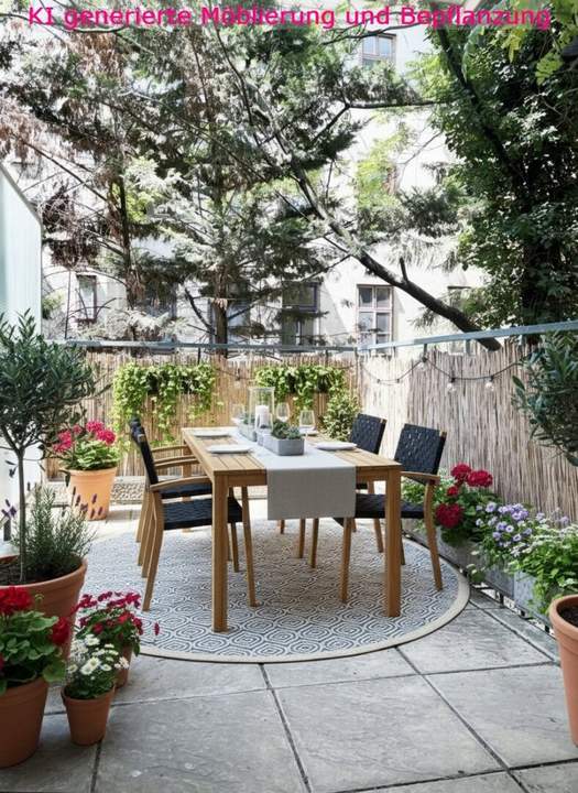 Terrasse zum begrünten Innenhof + perfekte Anbindung!