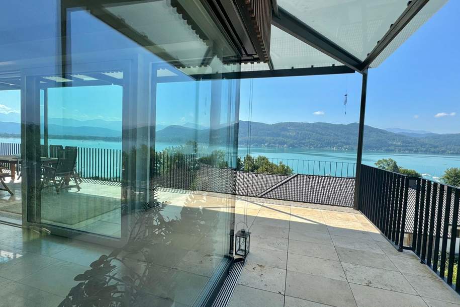 Privates Wörthersee-Panorama auf höchstem Niveau – Penthouse in der Villa Onda mit Sauna &amp; 2xTG, Wohnung-kauf, 1.490.000,€, 9201 Klagenfurt Land