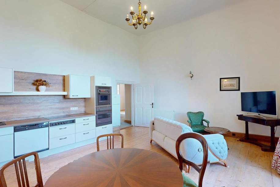 Wohnen auf Zeit im Schloss - Möblierte 3-Zimmer-Wohnung - Beruflicher Kurzaufenthalt, Wohnung-miete, 1.200,00,€, 4030 Linz(Stadt)