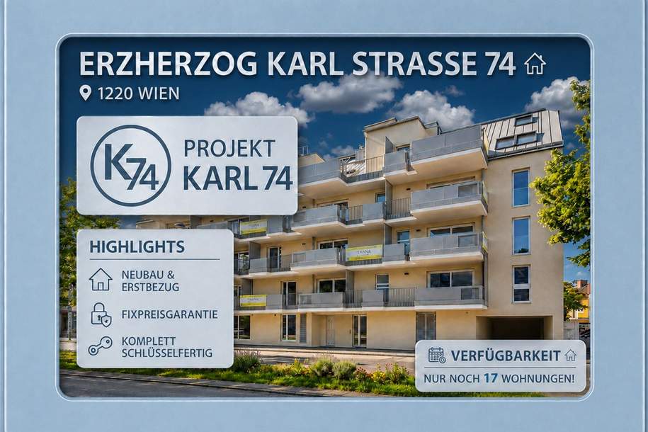 WOHNEN mit PERSPEKTIVE ++ DG-Wohnung im Projekt KARL74, Wohnung-kauf, 295.000,€, 1220 Wien 22., Donaustadt