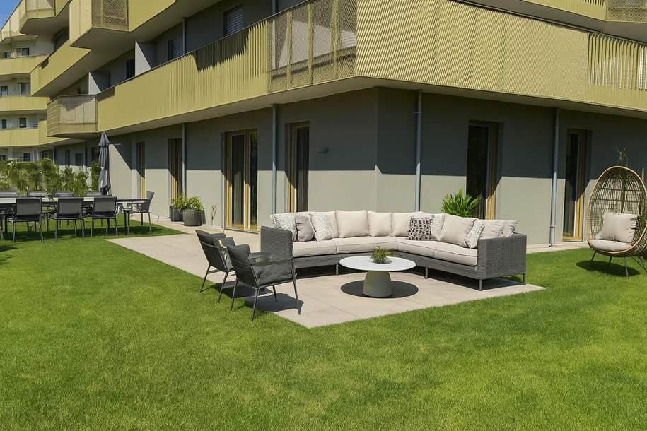 220m2 Garten! Neu und provisionsfrei in der Nähe von U1 Leopoldau: Wie im Urlaub, Wohnung-kauf, 620.000,€, 1210 Wien 21., Floridsdorf