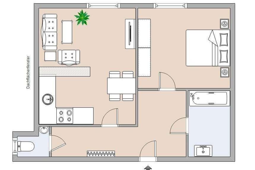 Schöne Wohnung mit Wohnküche im 1. Stock, Wohnung-miete, 414,53,€, 8461 Leibnitz