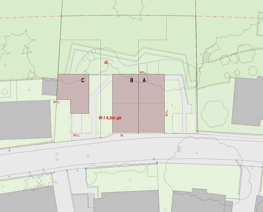 baugenehmigtes Wohnbauprojekt für 5 Familienhäuser in außergewöhnlicher Villen-Waldrandlage! Rundum - Natur pur!