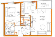 Pezzlgasse - hofseitiger 2 Zimmer Neubau mit 4,16m2 Balkon