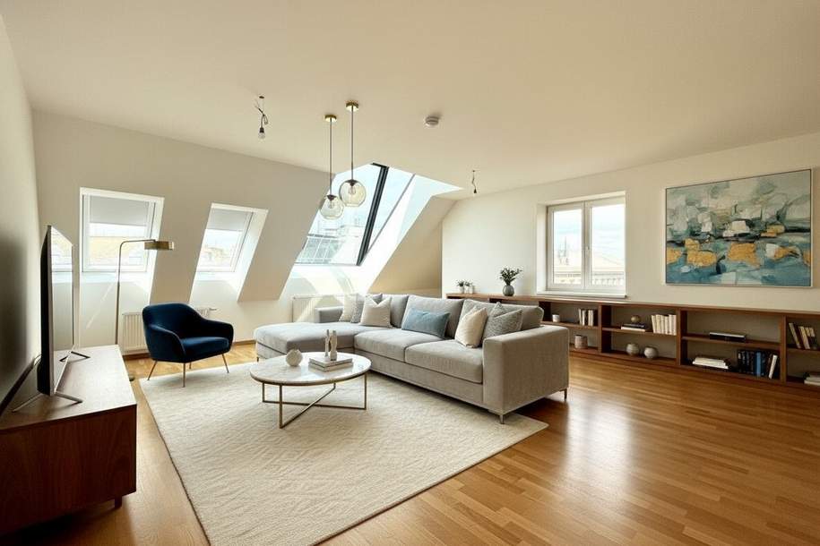 Exklusive 3-Zi Dachgeschoßwohnung mit Terrasse in 1060 Wien | Nähe Mariahilferstraße/Ringstraße, Wohnung-miete, 2.682,76,€, 1060 Wien 6., Mariahilf