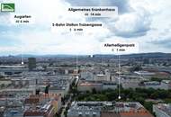 Neuwertige 2-Zimmer-Wohnung mit großer Innenhof-Fensterfront, Balkon und moderner Komplettküche! Nähe Millennium City, Handelskai und Donau. - WOHNTRAUM