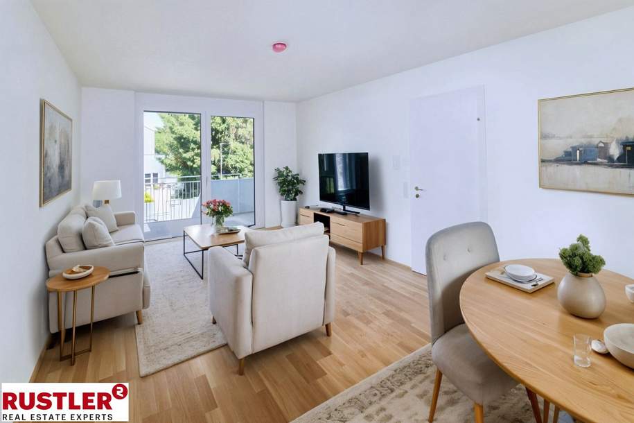 Provisionsfreier Neubau-Erstbezug: Moderne 3-Zimmer-Wohnung mit Balkon nahe U1 – 1220 Wien, Wohnung-kauf, 469.000,€, 1220 Wien 22., Donaustadt