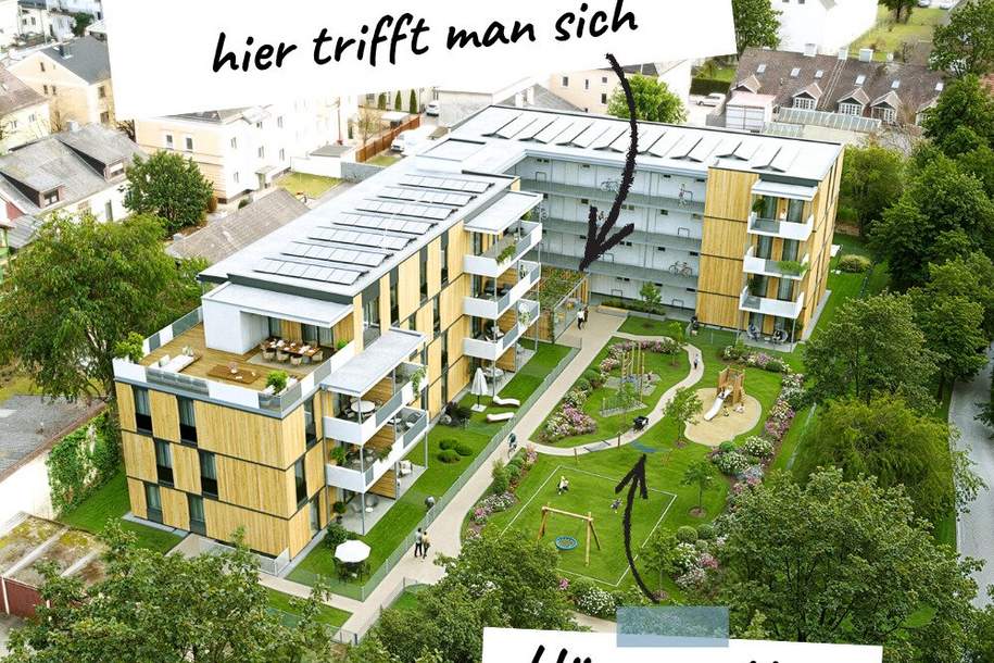 HYGGE Wohnen Top B3.4 - Dachgeschosswohnung mit 3 Zimmer, Balkon und traumhaften Ausblick, Wohnung-kauf, 4600 Wels(Stadt)