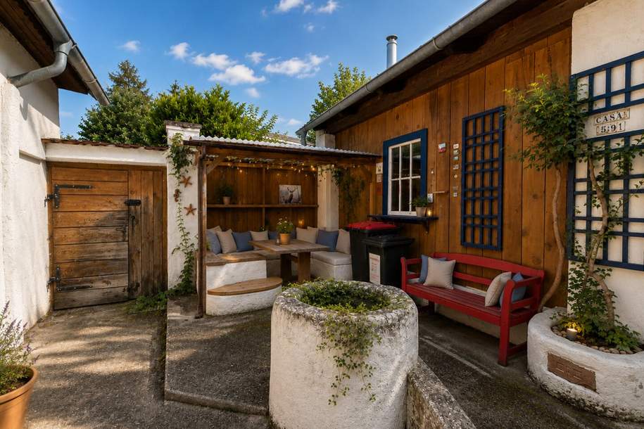 Landhausstil | uneinsehbarer Innenhof u. überdachte Pergola | romantischer Garten | Schwedenofen | freistehende Badewanne, Haus-kauf, 199.000,€, 2262 Gänserndorf
