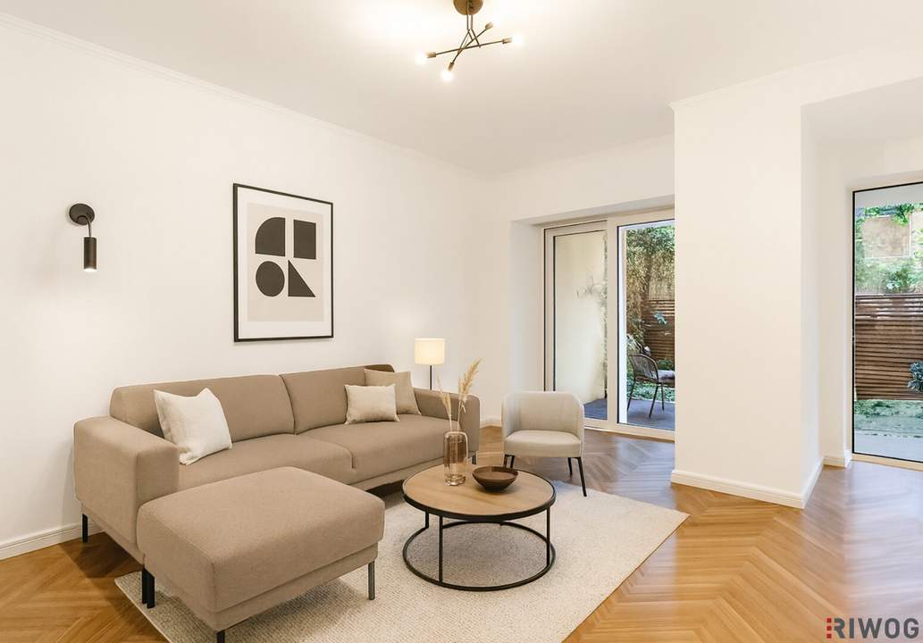 GARDEN IN THE CITY - ENTZÜCKENDE GARTENWOHNUNG MIT TERRASSE - TEILMÖBLIERT UND KOMPLETTKÜCHE - NÄHE MARIAHILFER STRASSE - SOFORT BEZIEHBAR