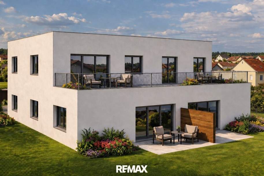 NEUBAU | Moderne 3-Zimmer-Wohnung mit Garten, Terrasse und Carport-Stellplatz in sonniger Lage!, Wohnung-kauf, 269.000,€, 4431 Amstetten
