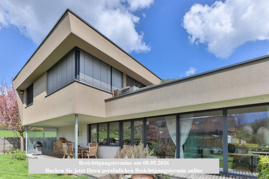 Exklusives Architektenhaus mit unverbaubarem Alpenblick in Ruhelage