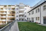 Große Terrasse im Innenhof, schön aufgeteilte 2-Zimmer Neubauwohnung