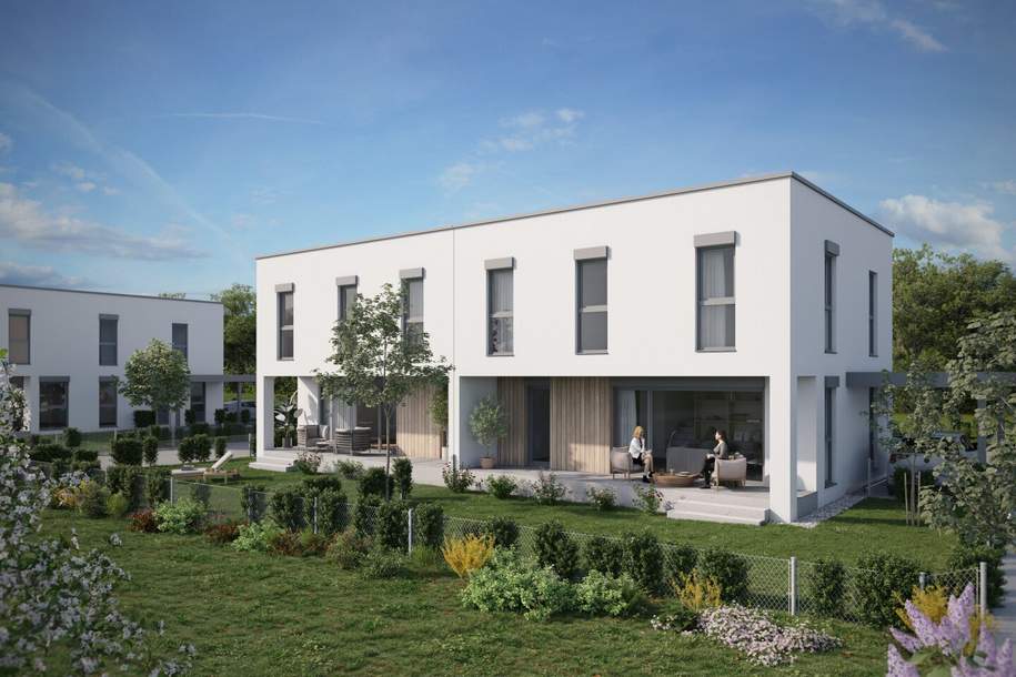BAUMEISTER DOPPELHAUSHÄLFTE – BELAGSFERTIG zum FIXPREIS! ohne GRUNDSTÜCK !!, Haus-kauf, 284.444,€, 4481 Linz-Land