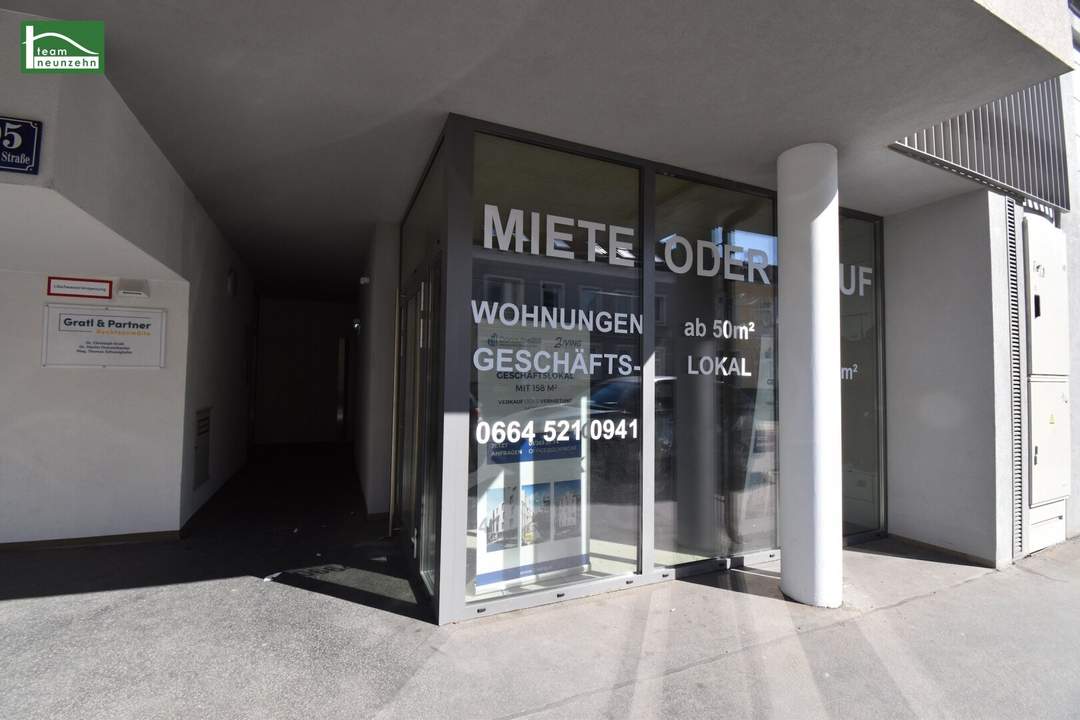 Geschäftslokal im Erdgeschoss mit straßenseitigen Schaufenstern zum sofortigen Bezug - Bestlage auf Hauptstraße unweit der U1 - JETZT ANFRAGEN