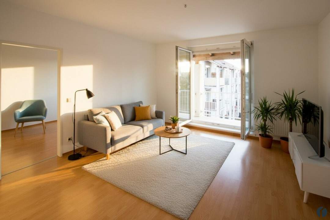 Sonnige Wohnung mit schöner Raumaufteilung, Balkon, 2 Parkplätze