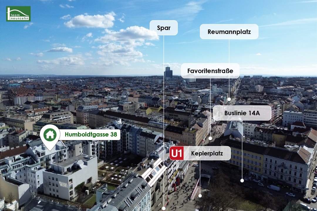 Wohnen beim Sonnwendviertel: 2-Zimmer Wohnung inkl. Einbauküche und Loggia!