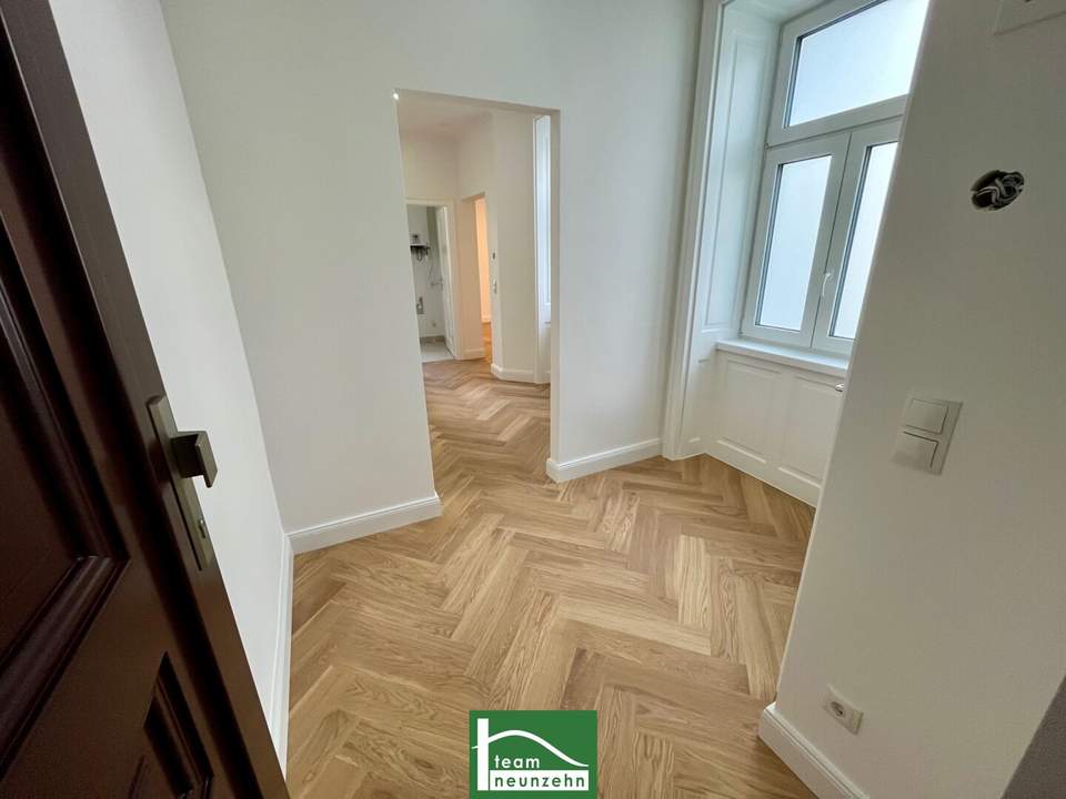 Altbau-Charme - topsanierte Wohnung in begehrter Lage - Nähe Vorgartenmarkt. Bewilligter Balkon!