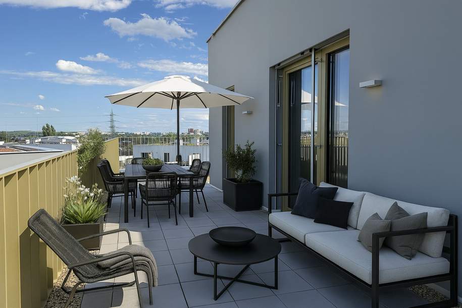 Neu und provisionsfrei! 3 Zimmer Wohnung mit Dachterrasse und Ausblick: Hirschfeld, Wohnung-kauf, 470.000,€, 1210 Wien 21., Floridsdorf