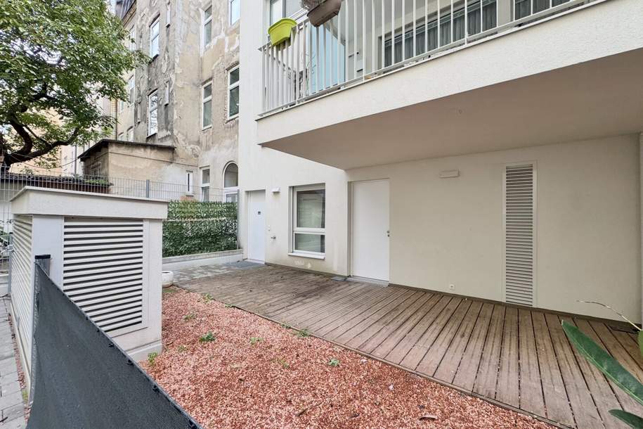Möblierte Erdgeschosswohnung mit hofseitigem Garten - 2 Zimmer + Abstellraum inkl. Fenster, Wohnung-miete, 1.249,00,€, 1220 Wien 22., Donaustadt