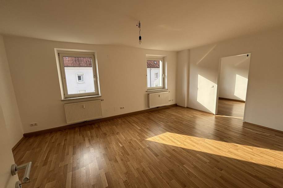 Exklusive Luxus-Singlewohnung in Steyr-Münichholz: frisch saniert, hochwertig ausgestattet, lichtdurchflutet – in herrlich zentraler Grünlage und mit zwei praktischen Abstellräumen!, Wohnung-miete, 540,25,€, 4400 Steyr(Stadt)