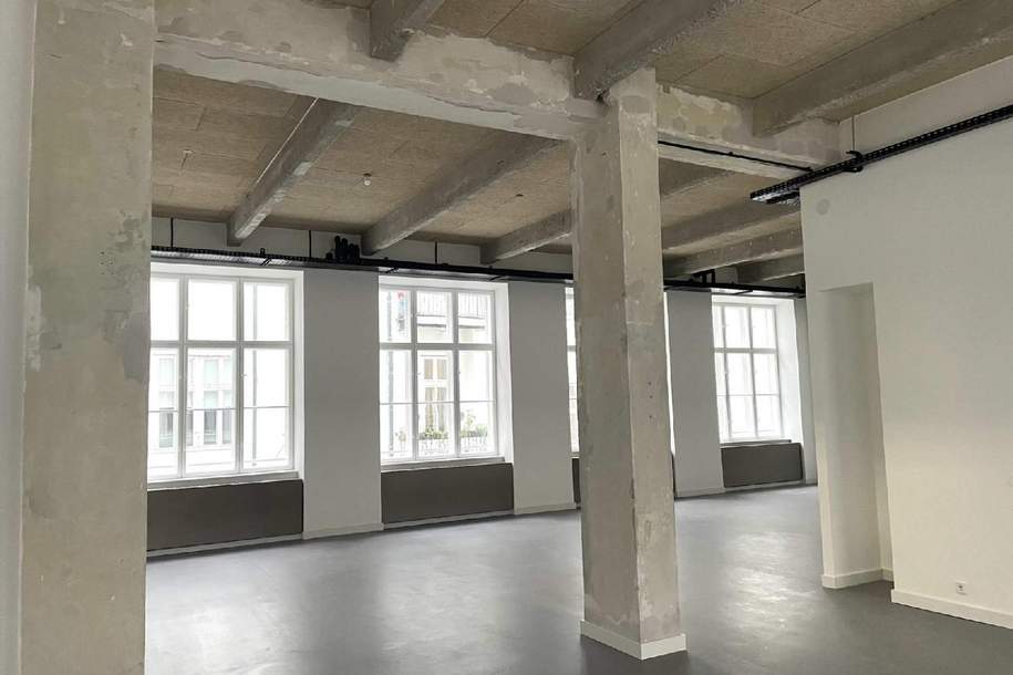 Urban Chic trifft Kreativität: Frisch saniertes Loftatelier beim Spittelberg, Gewerbeobjekt-miete, 2.921,60,€, 1070 Wien 7., Neubau