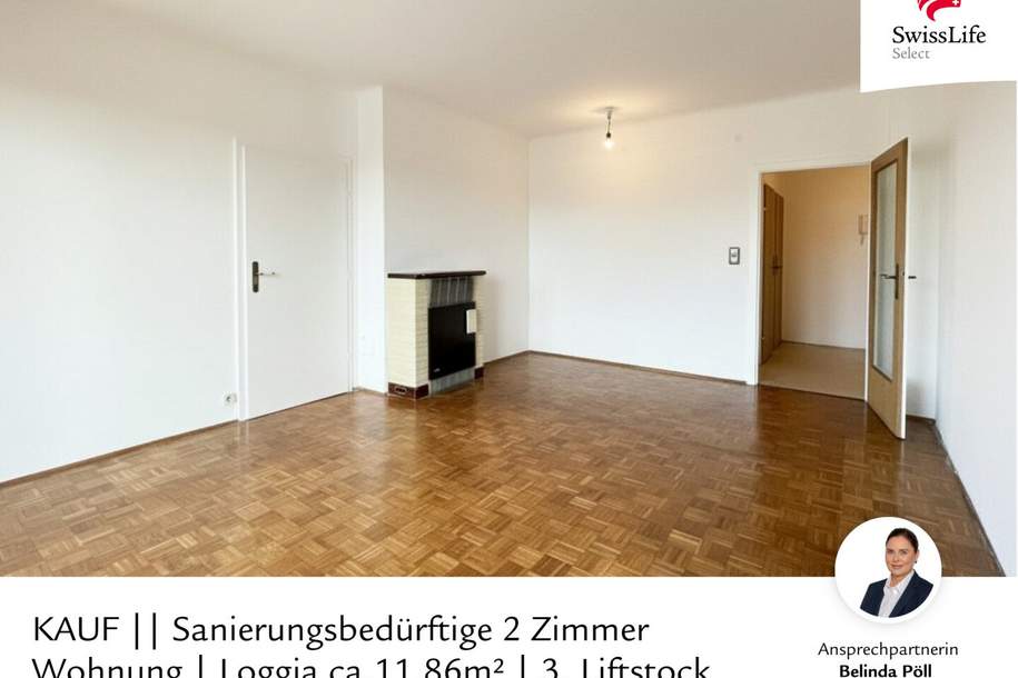 Sanierungsbedürftige 2 Zimmer Wohnung | Loggia ca.11,86m² | 3. Liftstock, Wohnung-kauf, 199.950,€, 1200 Wien 20., Brigittenau