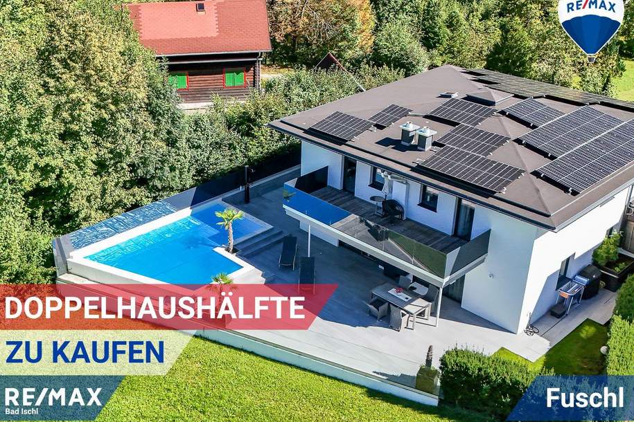 Fuschlsee-Idylle pur: Moderne Doppelhaushälfte mit Pool, Haus-kauf, 1.290.000,€, 5330 Salzburg-Umgebung