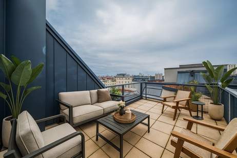 Exklusive Dachgeschoss Maisonette mit 2 Sonnenterrassen & Skylineblick in absoluter Ruhelag – bestens Angebunden zum Stephansplatz, Wohnung-kauf, 715.000,€, 1030 Wien 3., Landstraße