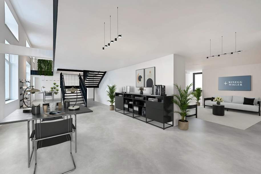 Einzigartige Geschäftsfläche im Loft-Stil beim Augarten! Erstbezug nach Revitalisierung, Gewerbeobjekt-miete, 6.218,40,€, 1200 Wien 20., Brigittenau