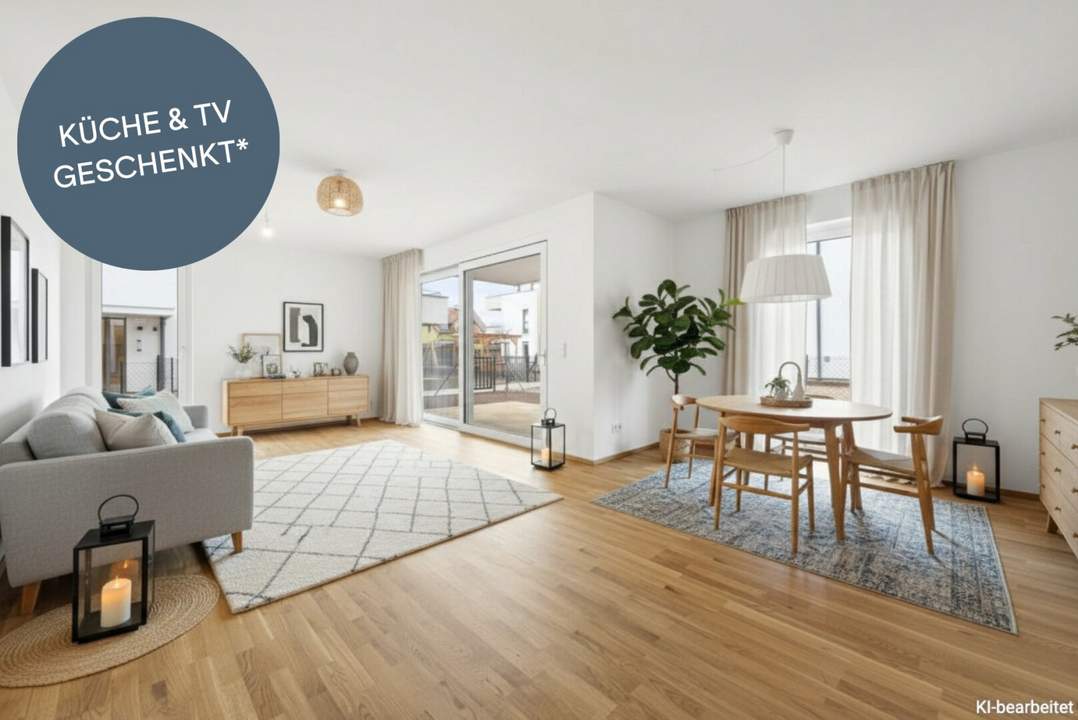 PROVISIONSFREI! Hochwertig konzipierte 3-Zimmer-Wohnung mit Garten | Offene Wohnküche, Schrankraum | Tiefgarage