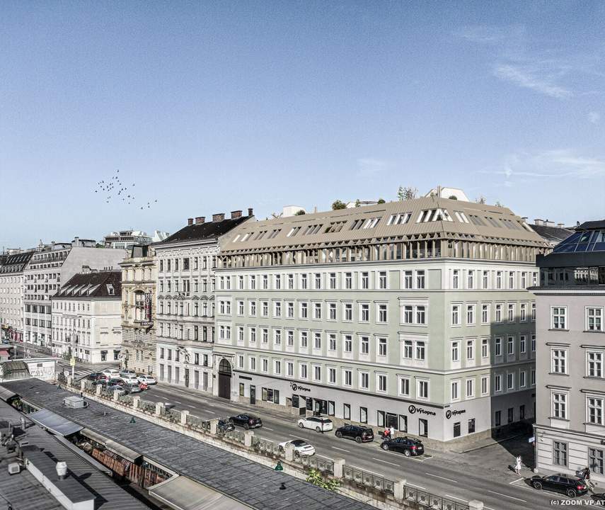 2-Zimmer Erstbezug mit 6 m² Loggia, direkt beim Naschmarkt