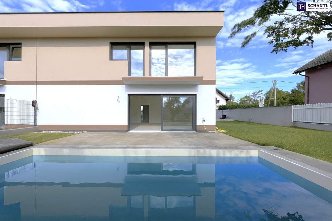 Jetzt oder nie! Sommer am eigenen Pool I 4-Zimmer I Doppelhaushälfte I Ziegelmassiv I Terrasse I Garten I familienfreundliche Lage I Brunn am Gebirge I Wien-Nähe!