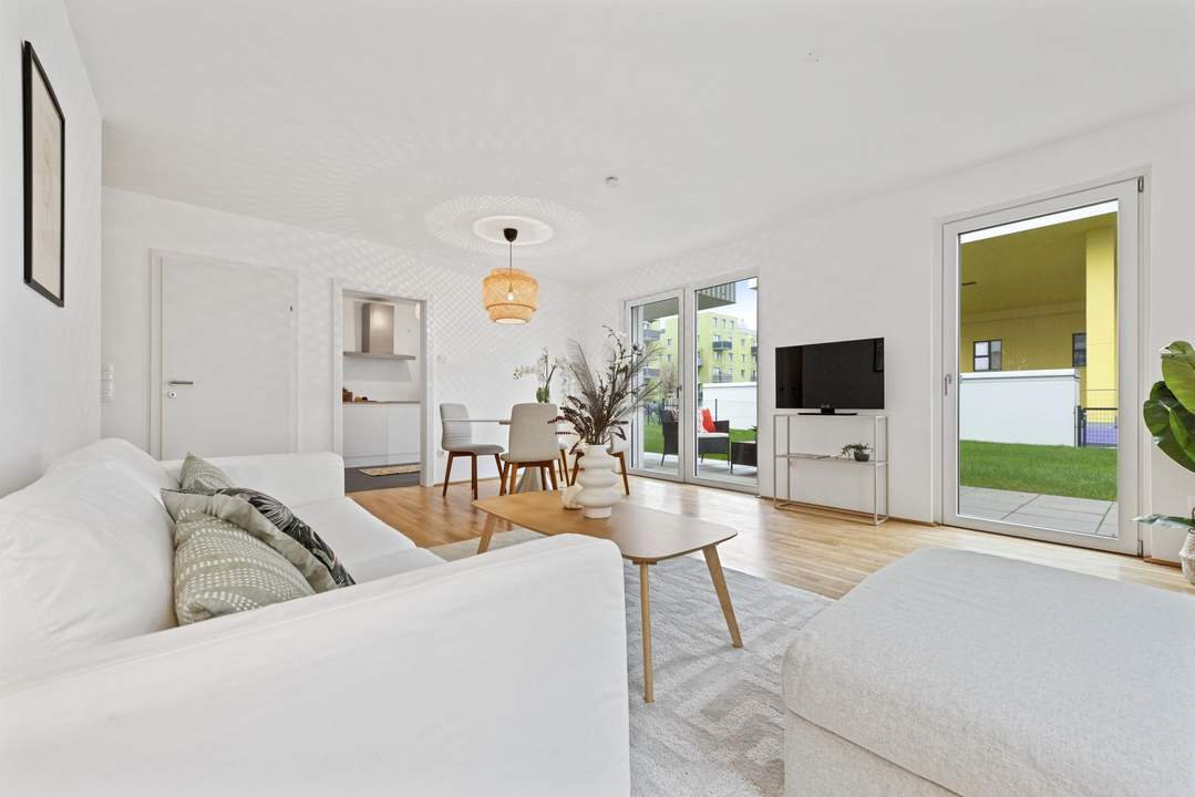 Neubau-Highlight: 3-Zimmer-Wohnung mit eigenem Garten &amp; Terrasse!