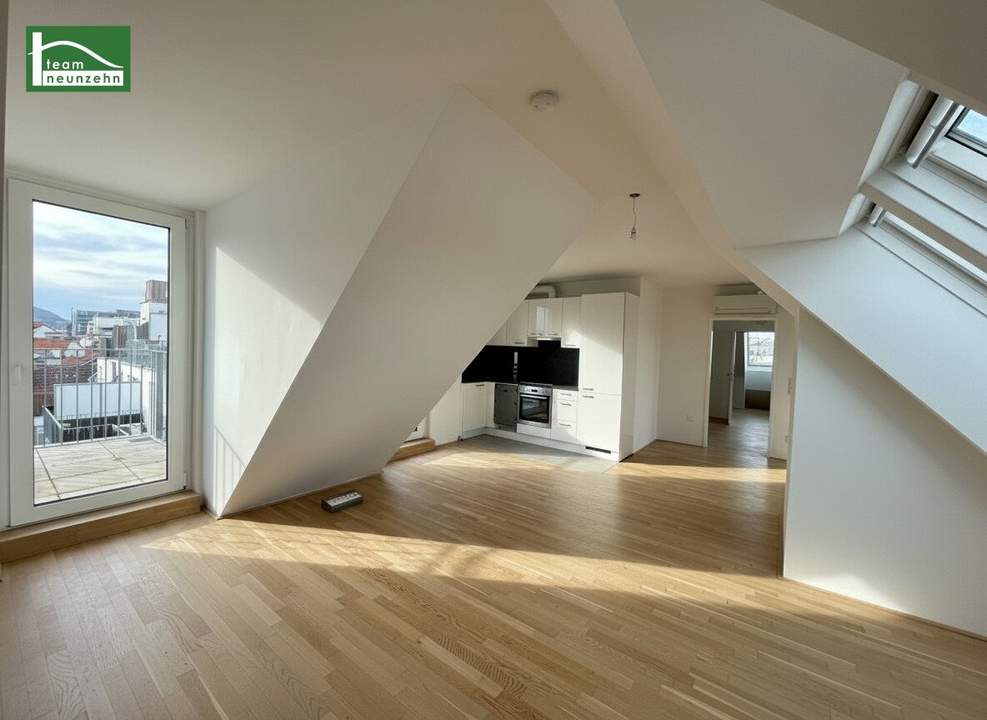 Klimatisierte Maisonette mit Weitblick-Dachterrasse in top Lage nahe U6, Millennium City und Donau!