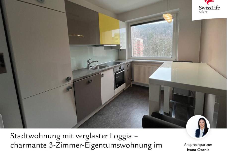 Stadtwohnung mit verglaster Loggia – charmante 3-Zimmer-Eigentumswohnung im 4. OG in Linz, Wohnung-kauf, 300.000,€, 4040 Linz(Stadt)