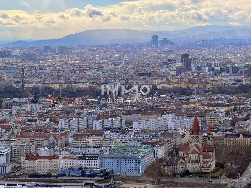 50. Etage: Stephansdom, Kahlenberg &amp; Prater zu Ihren Füßen - DC2 Tower