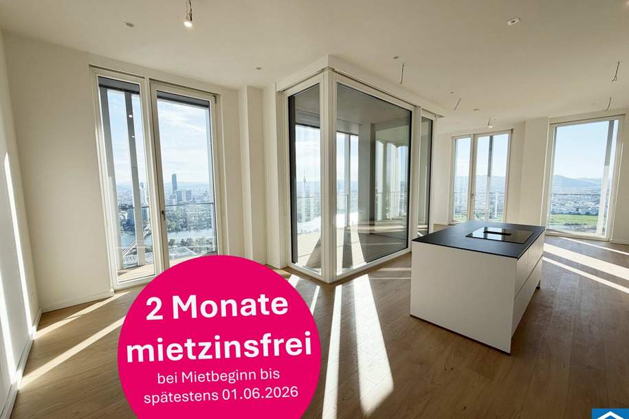 Erstbezug – 3-Zi.-Wohnung mit Rooftop Pool &amp; Sauna, Wohnung-miete, 3.389,99,€, 1220 Wien 22., Donaustadt