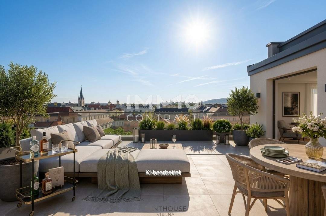 PREISREDUKTION - Luxuriöse Dachgeschosswohnung – Erstbezug mit Terrasse &amp; Blick Richtung Schönbrunn