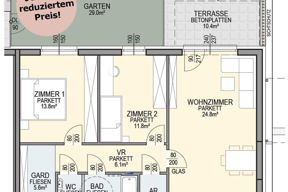 Top 1 | Gemütlich vorsorgen in grüner Lage – 76 m², Wohnung-kauf, 356.250,€, 2232 Gänserndorf