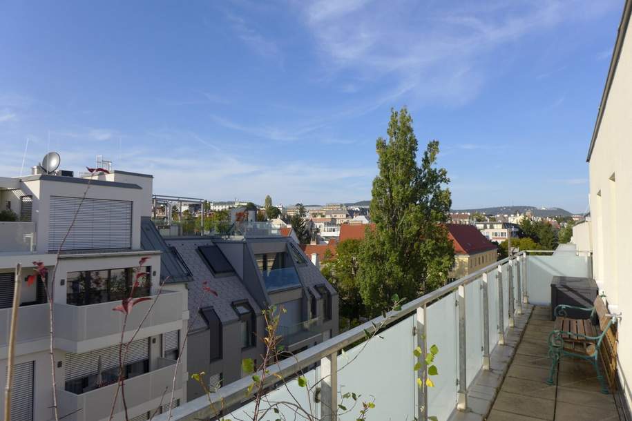 Wunderschöne möblierte 2-Zimmer Dachgeschosswohnung mit großzügiger Terasse und Kahlenbergblick!, Wohnung-miete, 1.113,88,€, 1180 Wien 18., Währing