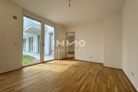 Hofseitige Gartenwohnung mit zwei sonnigen Terrassen & zwei Bädern – Erstbezug BEIM DONAUUFER, Wohnung-kauf, 259.500,€, 1210 Wien 22., Donaustadt