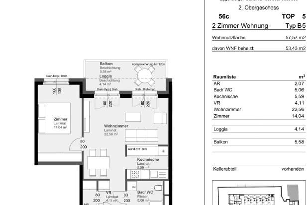 EINZIEHEN &amp; SPAREN - 2 MONATE MIETFREI | 2-ZIMMERWOHNUNG MIT ZWEI AUßENFLÄCHEN, Wohnung-miete, 681,71,€, 8020 Graz(Stadt)