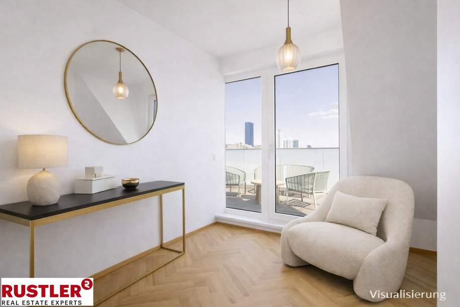 Exklusives Penthouse mit spektakulären Freiflächen nahe Prater &amp; UNO-City, Wohnung-kauf, 1.270.000,€, 1020 Wien 2., Leopoldstadt