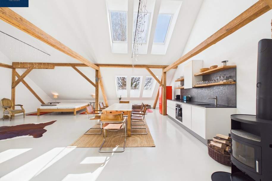 Großzügiges Dachgeschoss ‑ Loft im Waldviertel – kernsaniert & voll möbliert | Limbach bei Zwettl, Wohnung-miete, 1.345,00,€, 3932 Zwettl