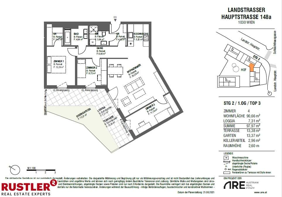 Geräumige Wohnung mit 3 Schlafzimmern - zentrale Lage