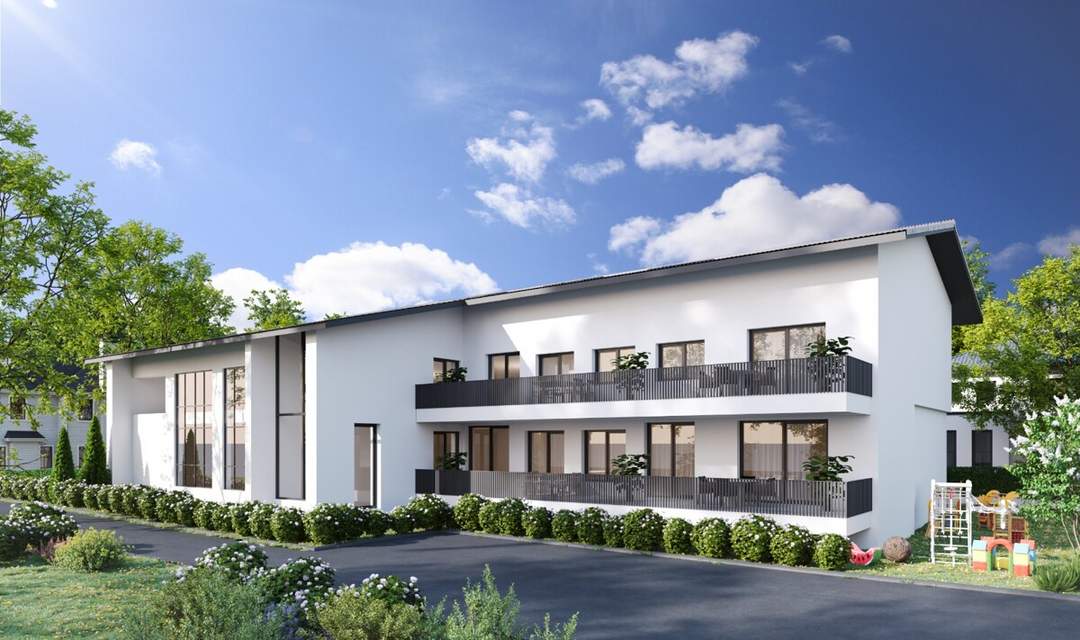 Grünes Leben mit Bergblick – 3-Zimmer-Wohnung mit Stellplatz nahe Salzburg