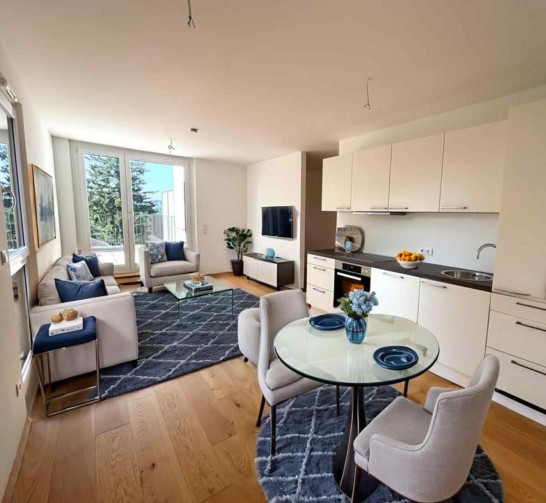 PROVISIONSFREI! Exklusives Wohnerlebnis am Flötzersteig, 1140: Entzückendes 2-Zimmer DG mit schöner Terrasse! ERSTBEZUG!